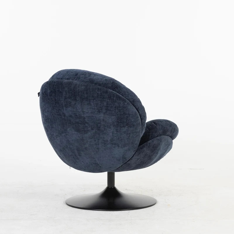 Milo Fauteuil rond design pivotant en tissu haute qualité, 85x70xH89CM