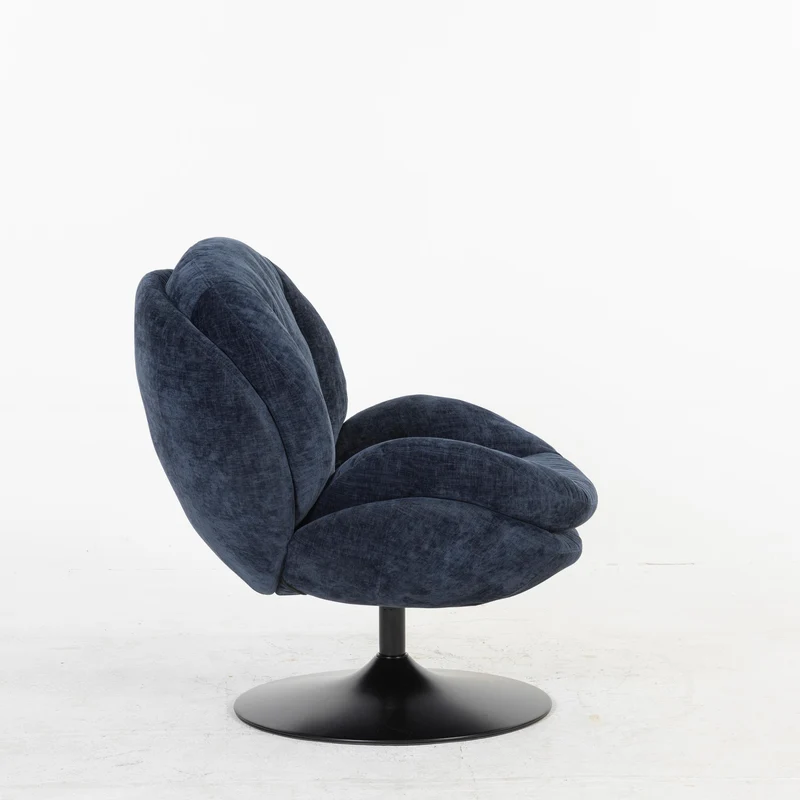 Milo Fauteuil rond design pivotant en tissu haute qualité, 85x70xH89CM