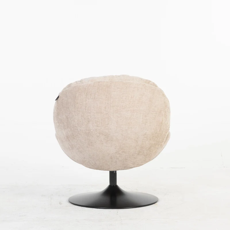 Milo Fauteuil rond design pivotant en tissu haute qualité, 85x70xH89CM