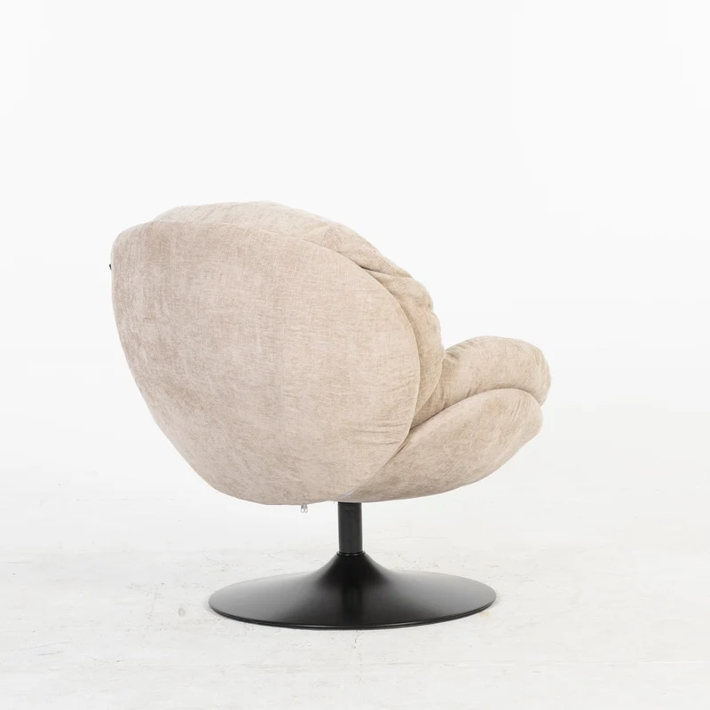 Milo Fauteuil rond design pivotant en tissu haute qualité, 85x70xH89CM