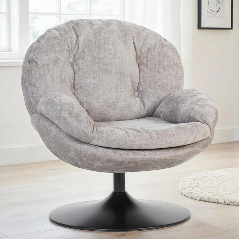 Milo Fauteuil rond design pivotant en tissu haute qualité, 85x70xH89CM