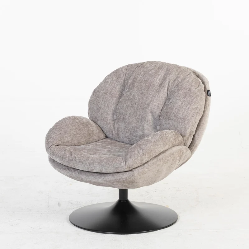 Milo Fauteuil rond design pivotant en tissu haute qualité, 85x70xH89CM