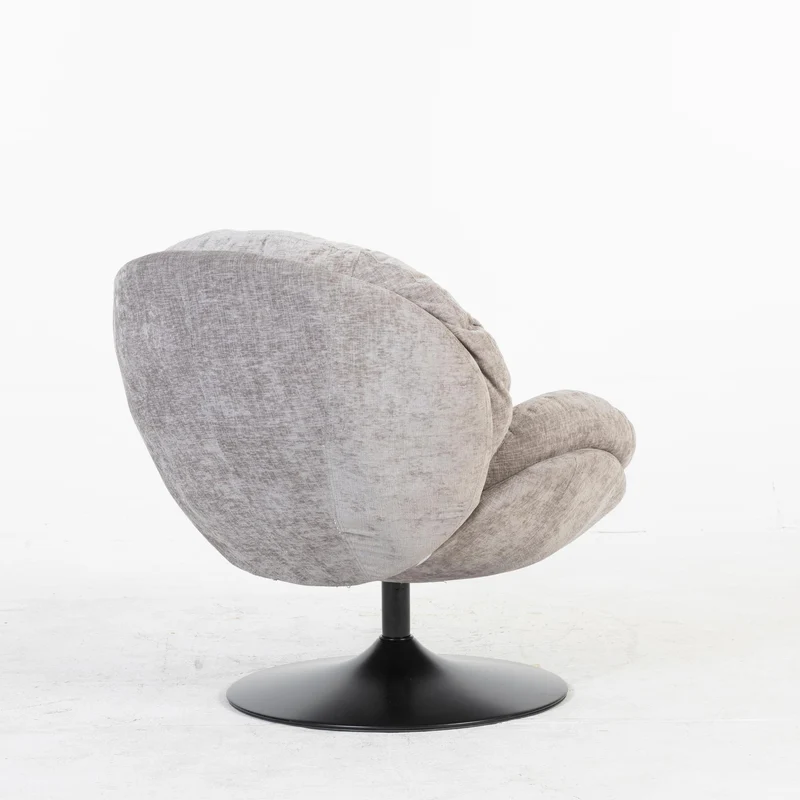 Milo Fauteuil rond design pivotant en tissu haute qualité, 85x70xH89CM