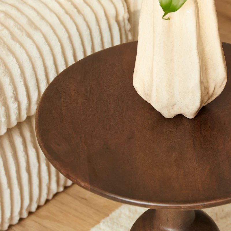 Table basse en bois de manguier, D50xH45cm - ELISA