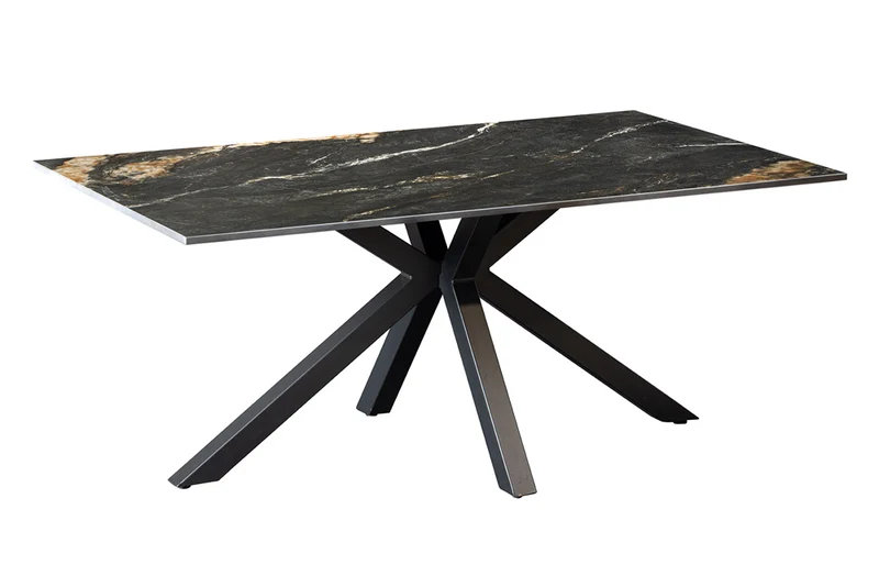 Table basse moderne GALAXIE 100cm Aurora Oro noir or sable céramique