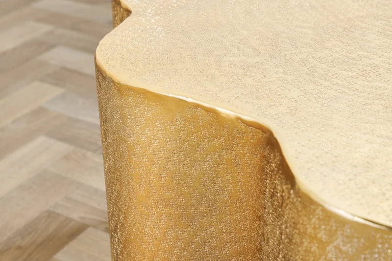 Table basse design ORGANIC ORIENT 75cm or fait main