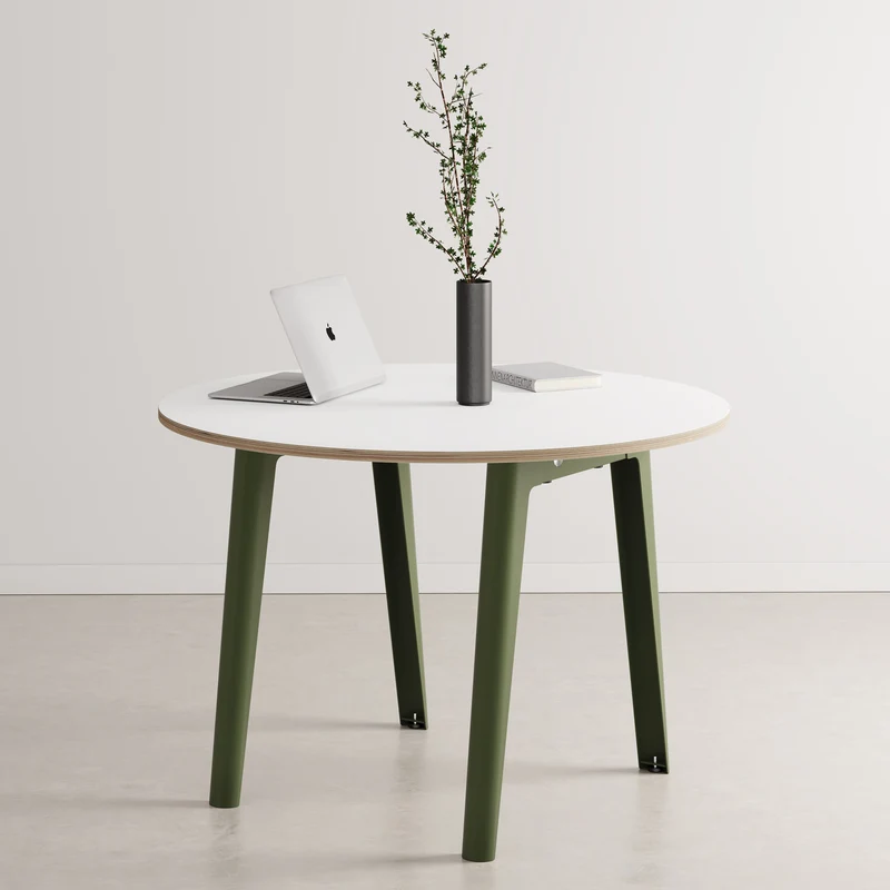 Table de réunion ronde NEW MODERN Ø 110cm - multiplis blanc