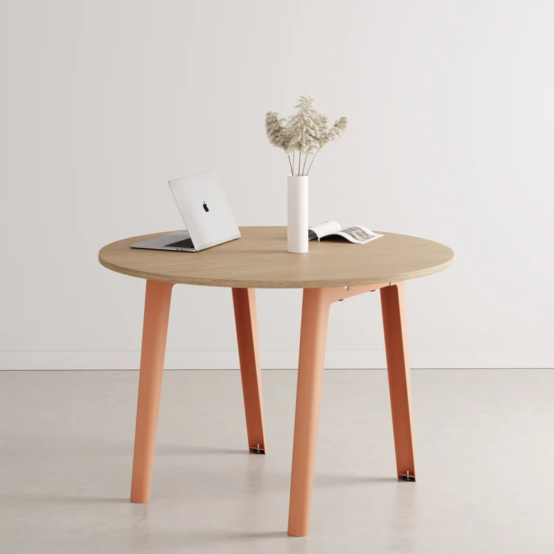 Table de réunion ronde NEW MODERN Ø 110cm - bois éco-certifié