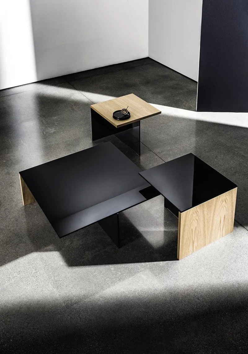 Table basse Sovet - Regolo (structure en verre - top en chêne)