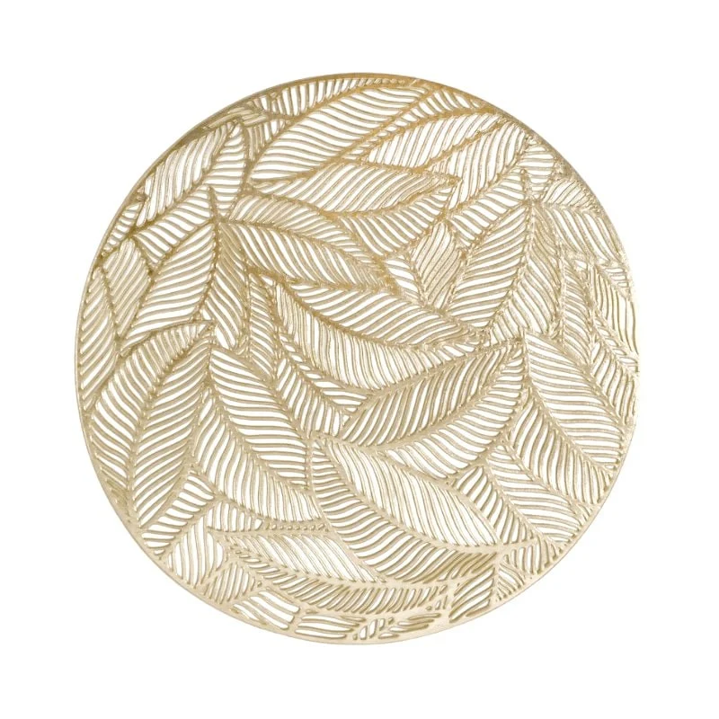 Set de table doré motif feuille D38 cm