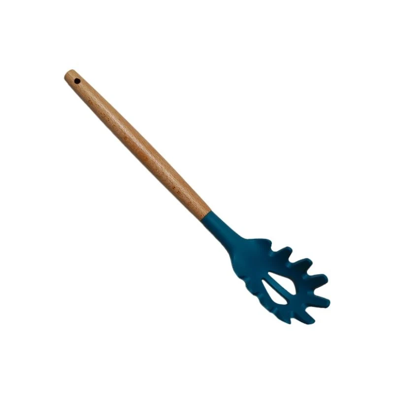 Pince à spaghetti 31x6cm en silicone, manche en bois - CUCINA