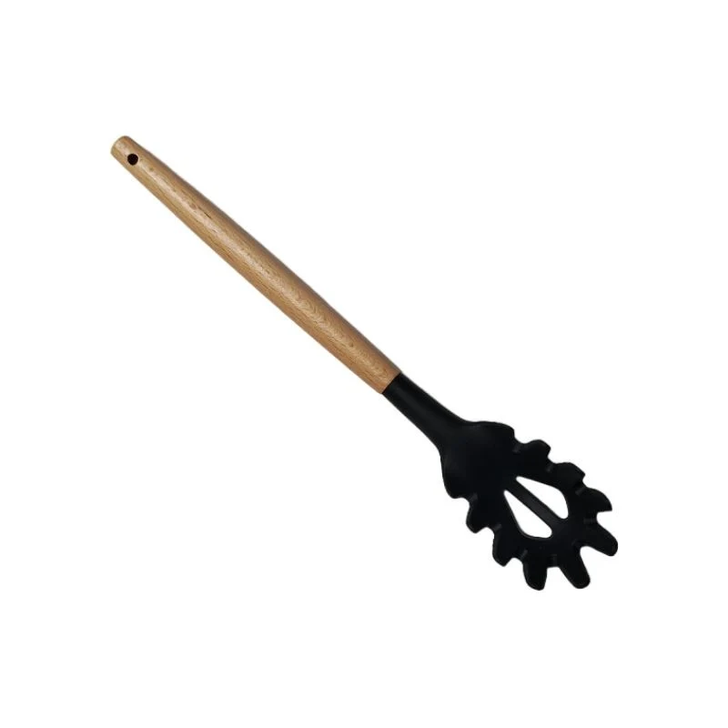 Pince à spaghetti 31x6cm en silicone, manche en bois - CUCINA