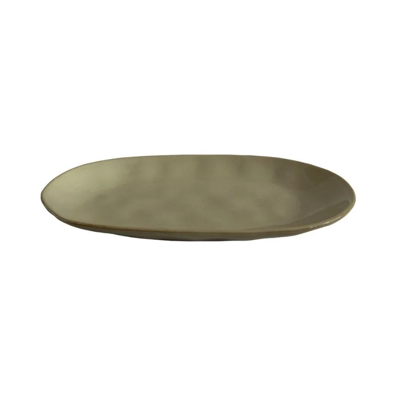 Plat oval en céramique 3 coloris assortis 30x16 cm