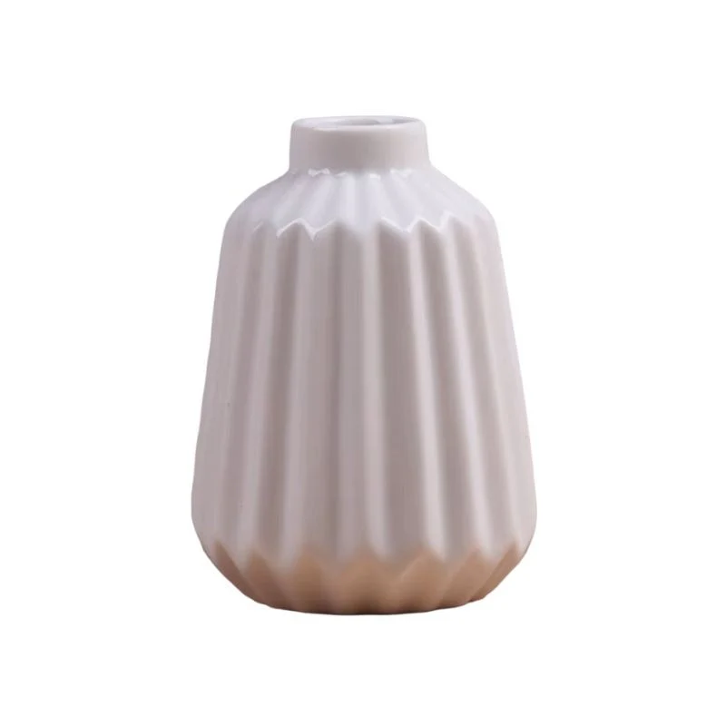 Vase en céramique assorties rose et vert, D7xH11 cm