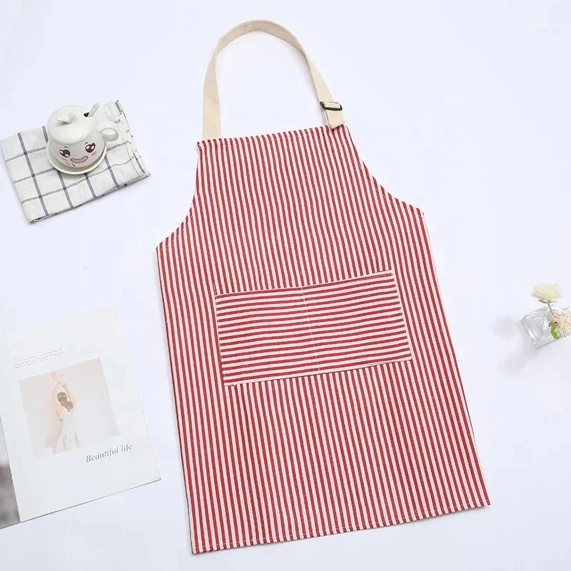Tablier à rayure de cuisine en coton 67x68 cm