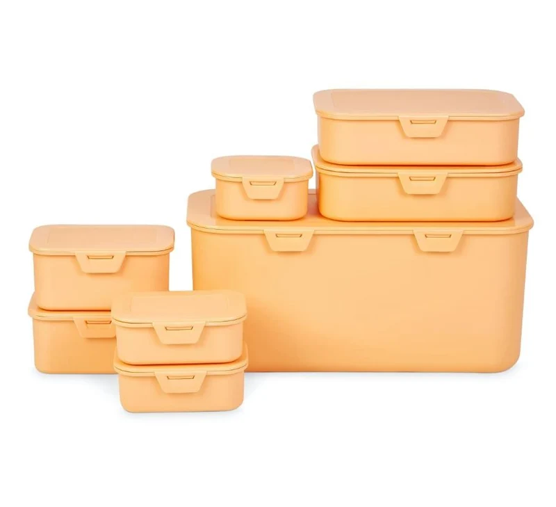 Set de 8 boites de conservation Verte ou Saumon assorties