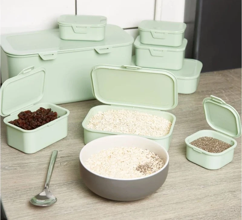 Set de 8 boites de conservation Verte ou Saumon assorties