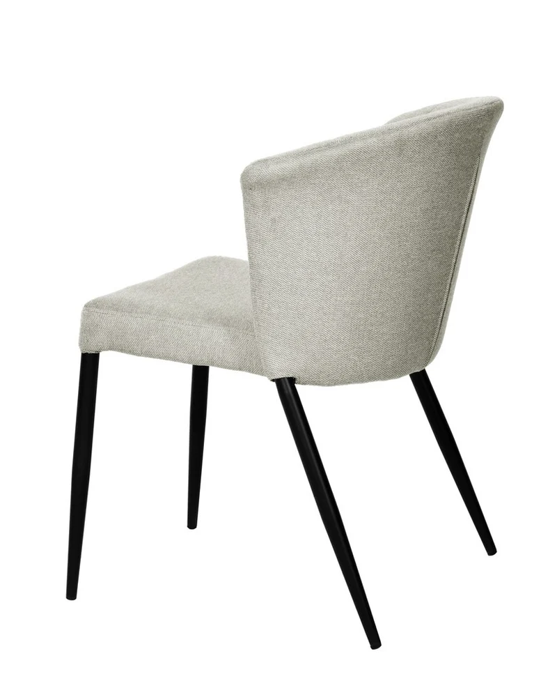 Chaise Nils tissu prémium chiné doux et métal noir- empilable
