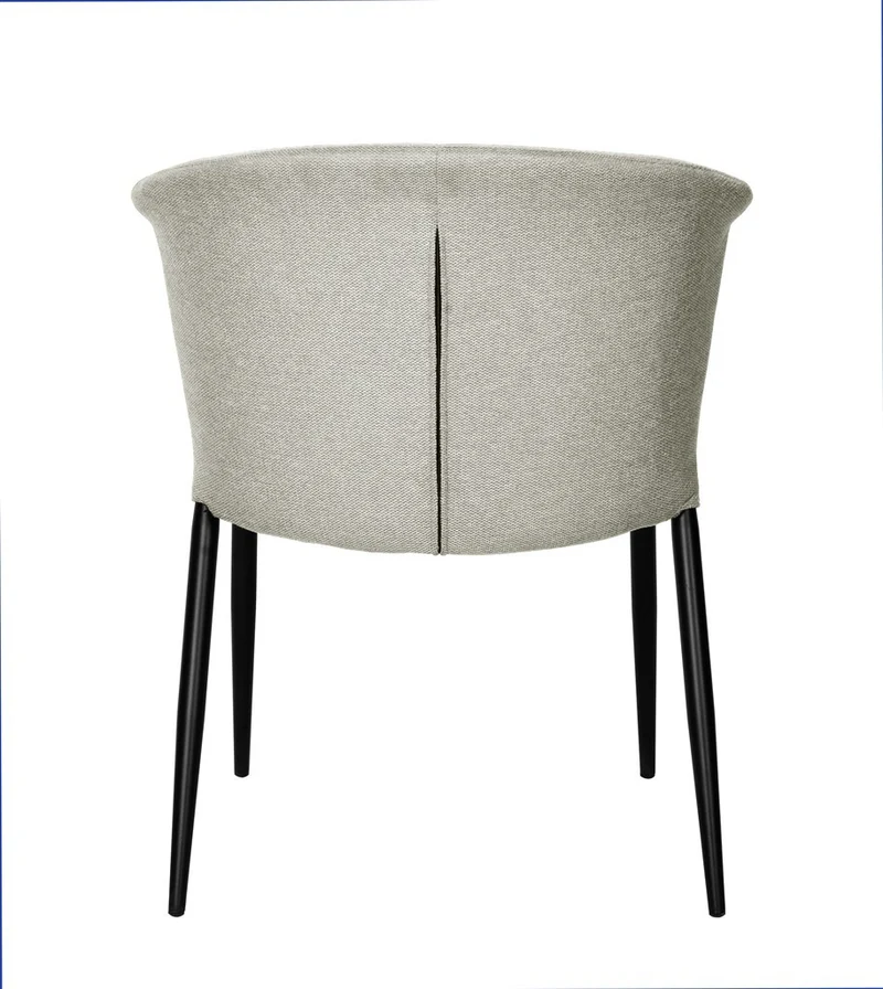 Chaise Nils tissu prémium chiné doux et métal noir- empilable