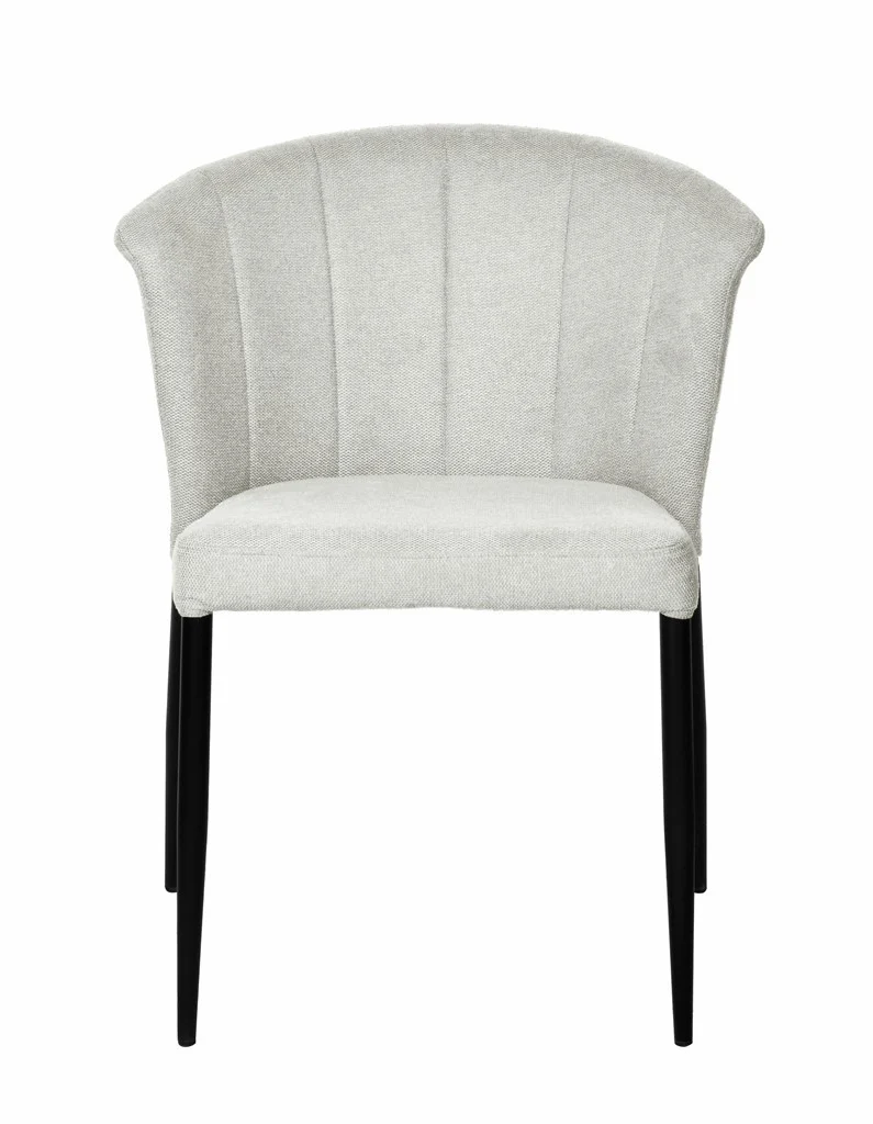 Chaise Nils tissu prémium chiné doux et métal noir- empilable