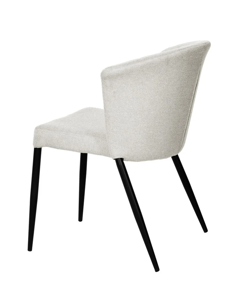 Chaise Nils tissu prémium chiné doux et métal noir- empilable