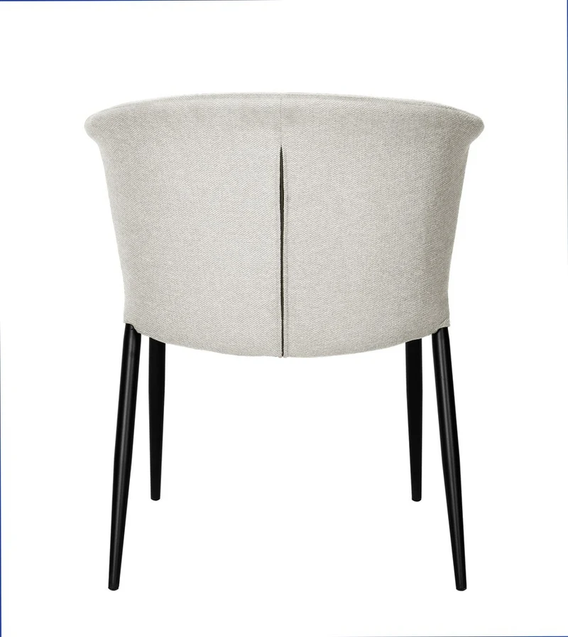 Chaise Nils tissu prémium chiné doux et métal noir- empilable