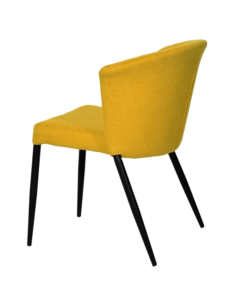 Chaise Nils tissu prémium chiné doux et métal noir- empilable