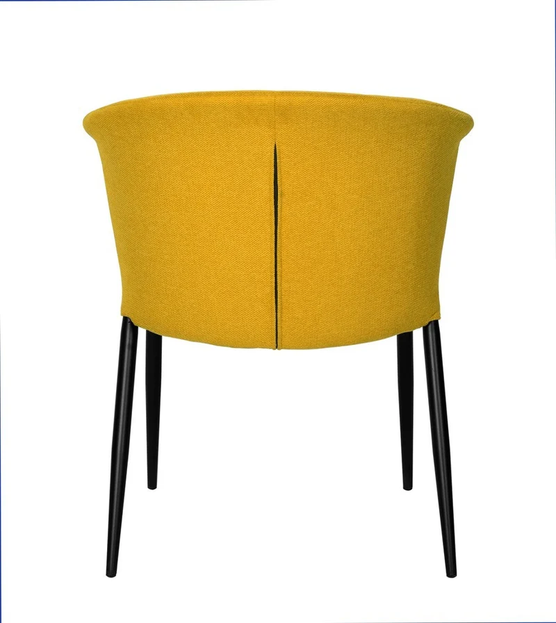 Chaise Nils tissu prémium chiné doux et métal noir- empilable