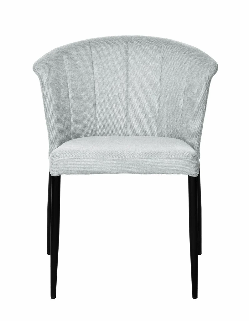Chaise Nils tissu prémium chiné doux et métal noir- empilable