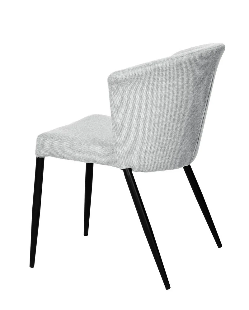 Chaise Nils tissu prémium chiné doux et métal noir- empilable