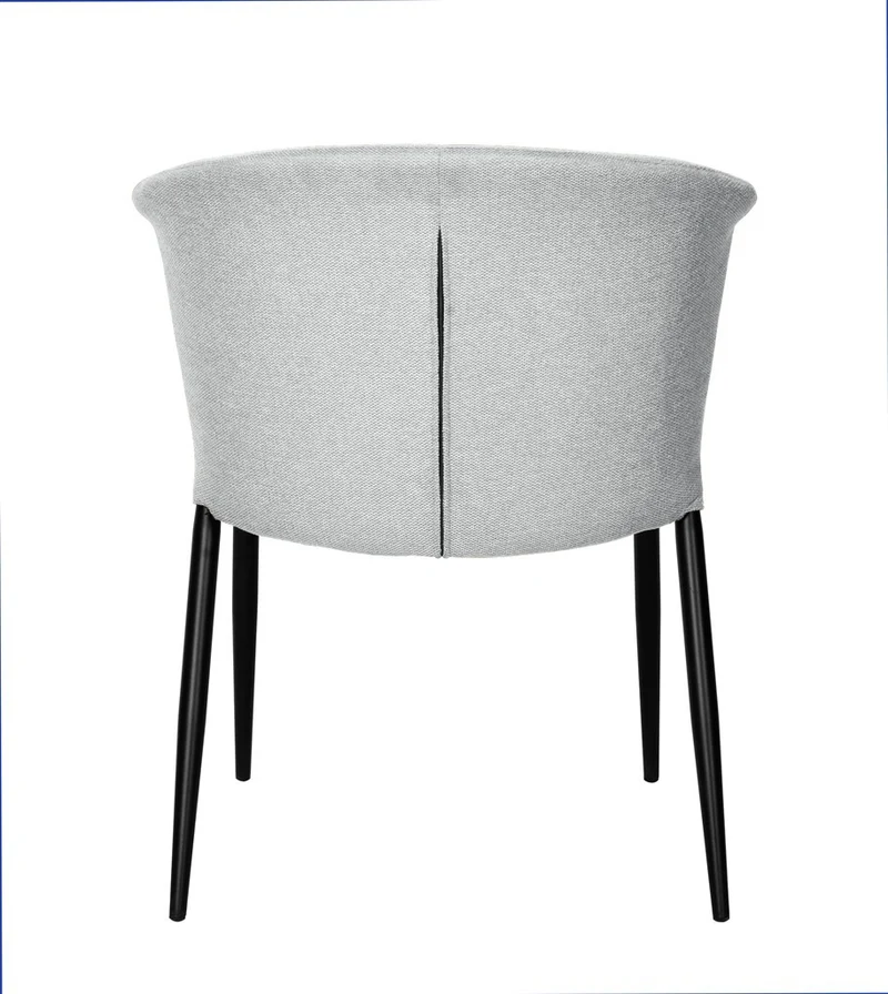 Chaise Nils tissu prémium chiné doux et métal noir- empilable