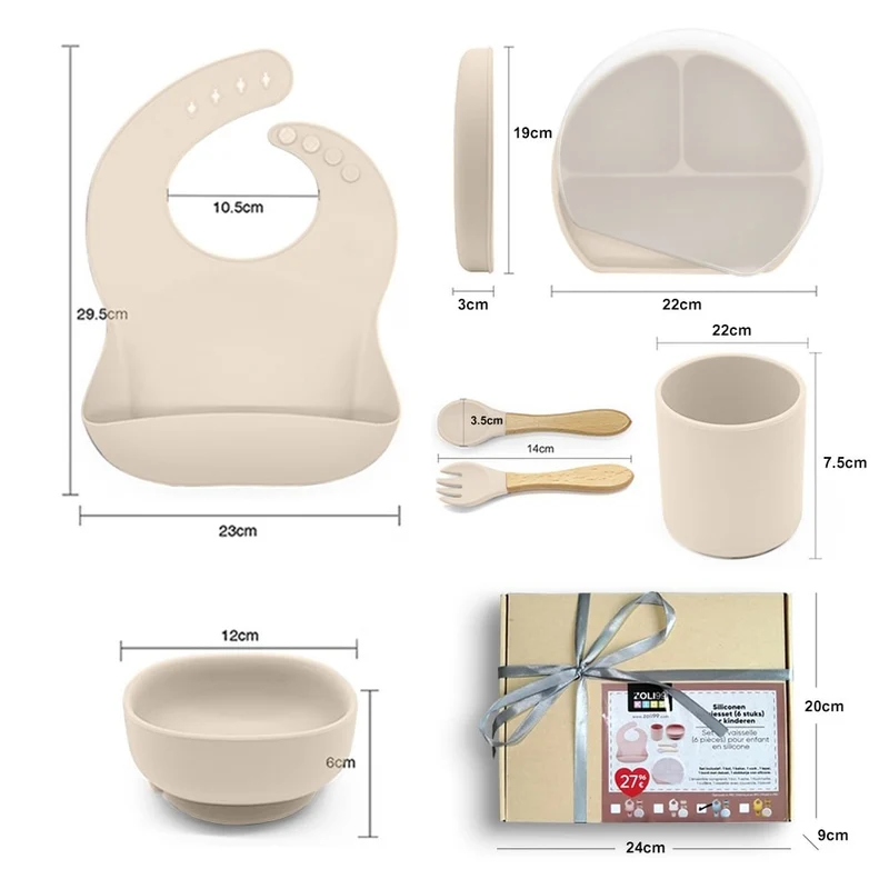 Set 6 pcs vaisselle en silicone pour enfant - FEBRUARY