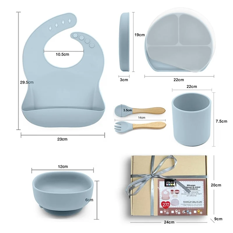 Set 6 pcs vaisselle en silicone pour enfant - FEBRUARY