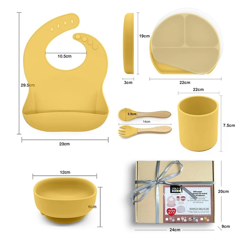 Set 6 pcs vaisselle en silicone pour enfant - FEBRUARY