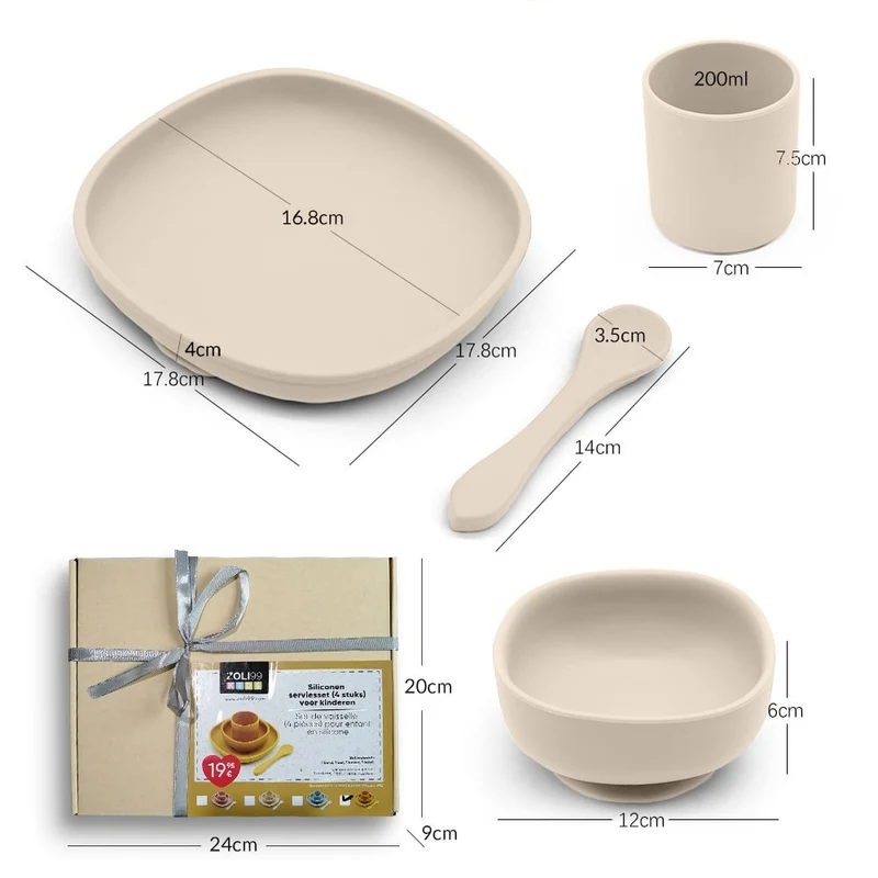 Set 4 pcs vaisselle en silicone pour enfant - APRIL