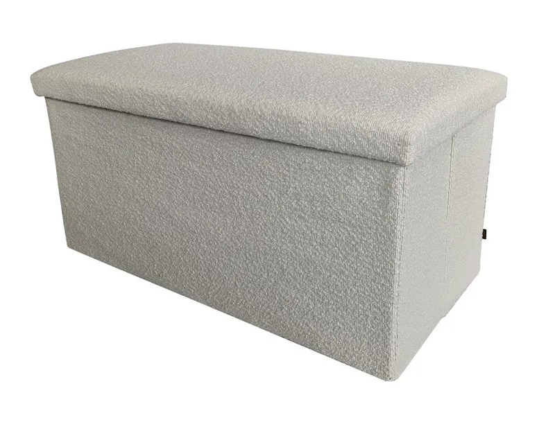 Banc pouf coffret de rangement pliable bouclette, 76x38xH38cm - YANE