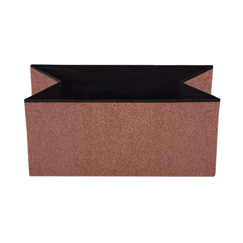 Banc pouf coffret de rangement pliable bouclette, 76x38xH38cm - YANE