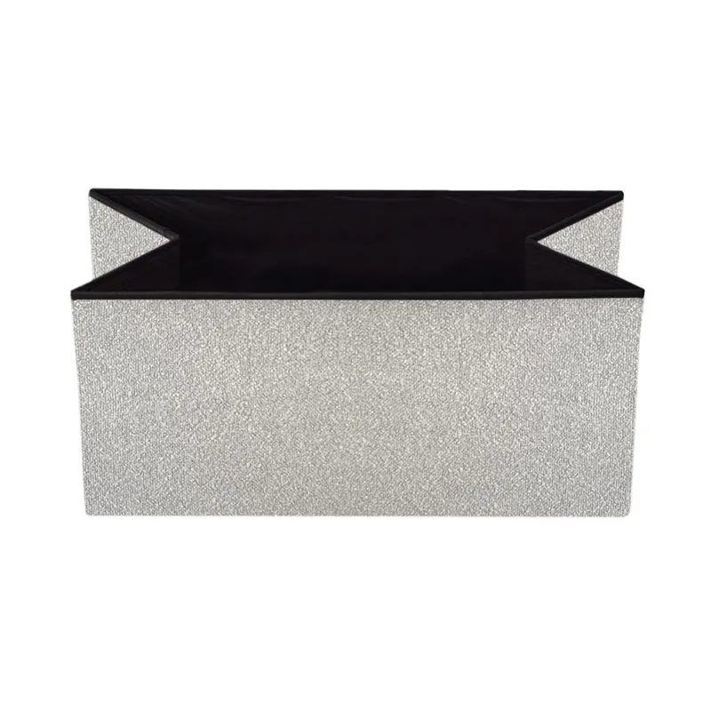 Banc pouf coffret de rangement pliable bouclette, 76x38xH38cm - YANE