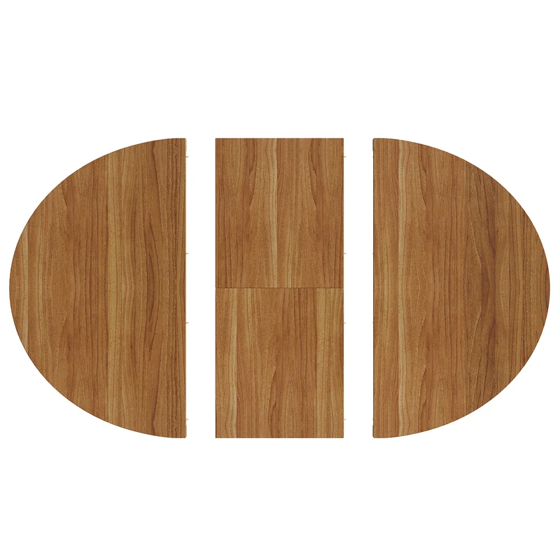 Table à manger extensible ronde effet bois avec étagère intégrée (110-150 cm) MINIMALISTONE