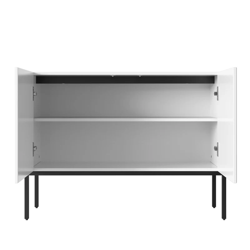 Buffet blanc design arche texturé 2 portes 100x40x75cm ITALIAN GOLD PRIME