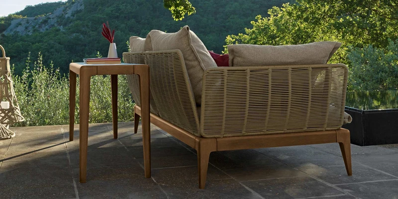 Cruise teak canapés 3 places pour l'extérieur