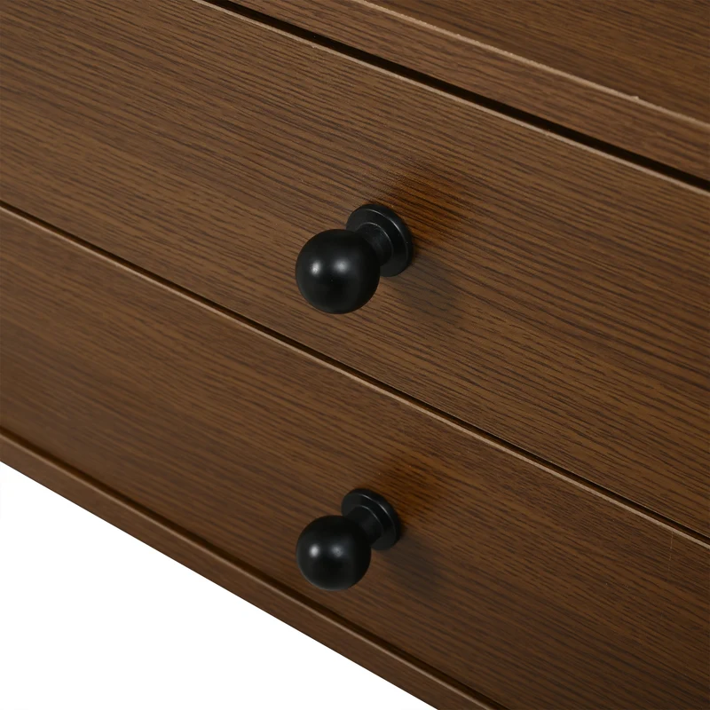 Table basse effet noyer avec portes coulissantes et tiroirs 100x50x36cm LAMP LITE