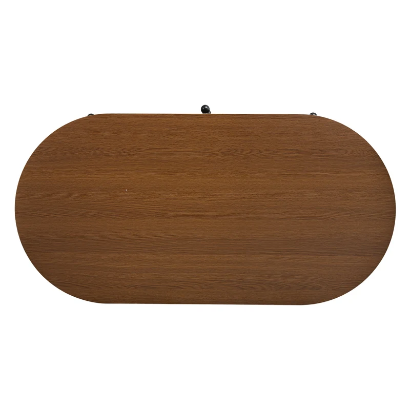 Table basse effet noyer avec portes coulissantes et tiroirs 100x50x36cm LAMP LITE