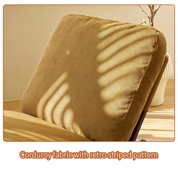Fauteuil à bascule rétro en corduroy jaune, cadre en bois massif, nursery 90x61,5x71,9cm FLOATING CHERRY MAX