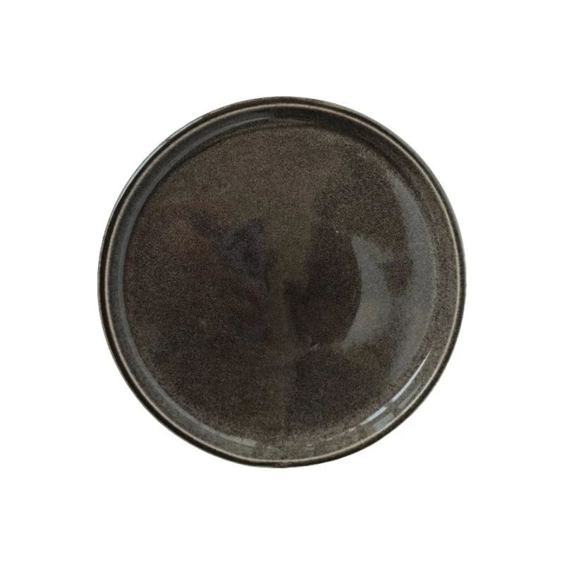 Assiette dessert en céramique noir, D20cm - ZELIA