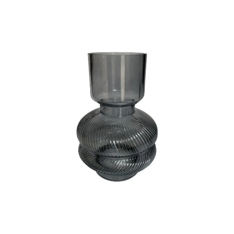 Vase en verre gris, D15xH22cm