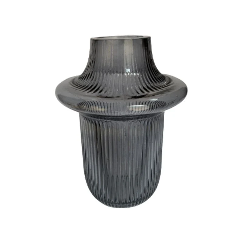 Vase en verre gris, D16xH22cm