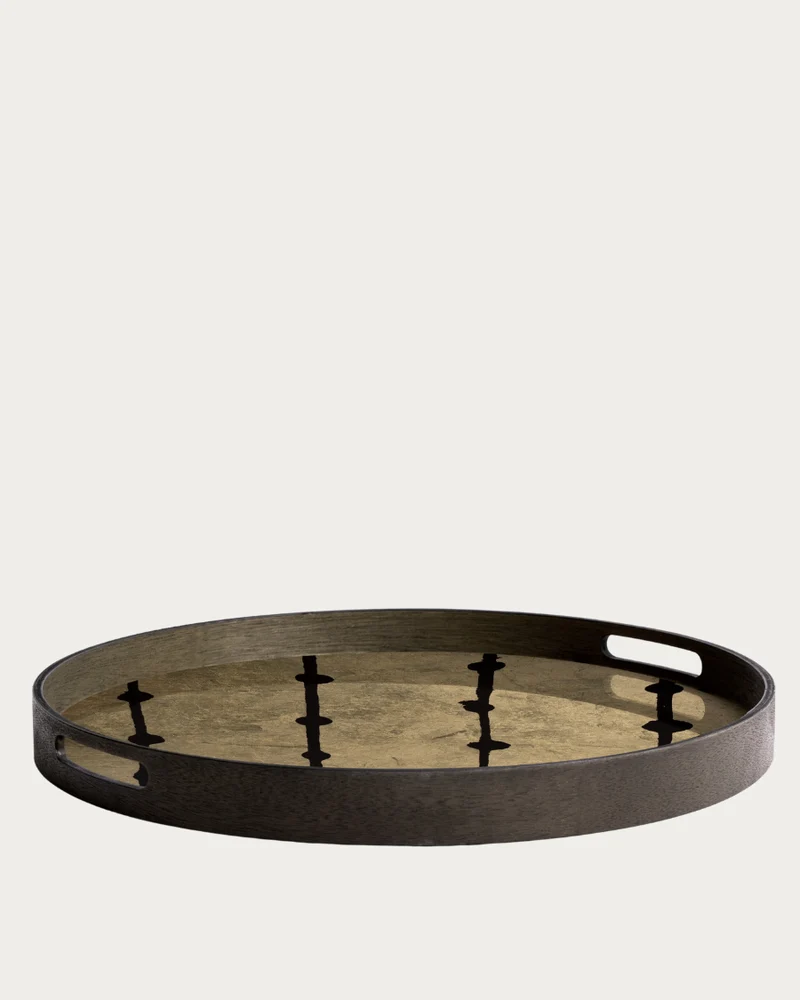 Plateau GILDED LAYERS BROWN DOTS - Ø48