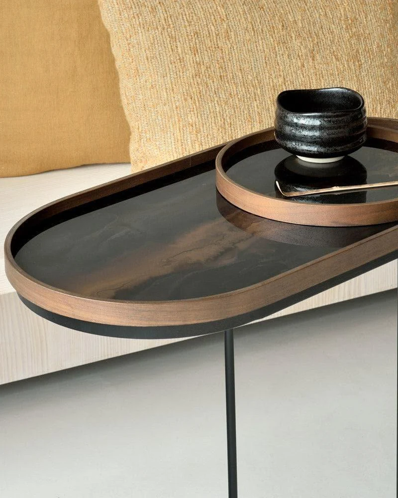 Plateau en verre BRONZE ORGANIC Oblong - 71x36