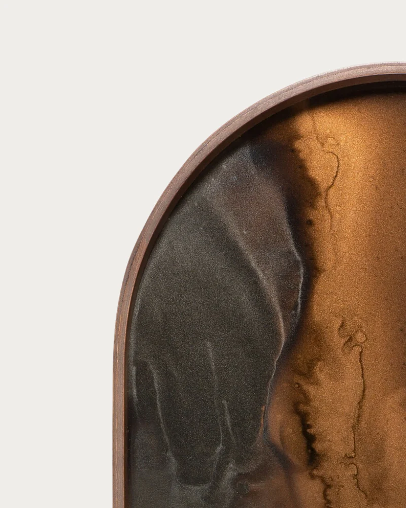 Plateau en verre BRONZE ORGANIC Oblong - 71x36